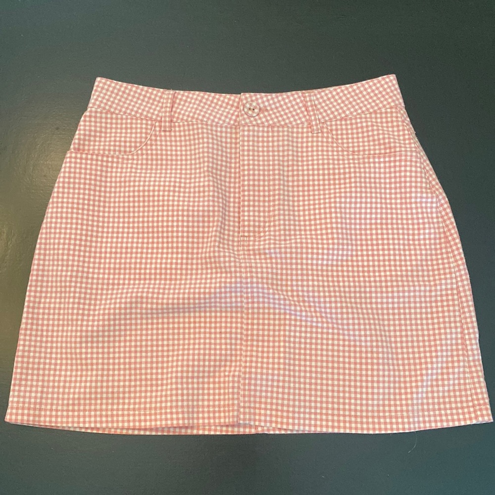 Forever 21 pink gingham mini skirt